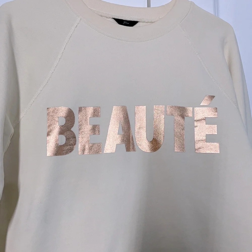 J Crew BEAUTE Graphic Sweatshirt in Cotton Terry size S - Picture 7 of 9